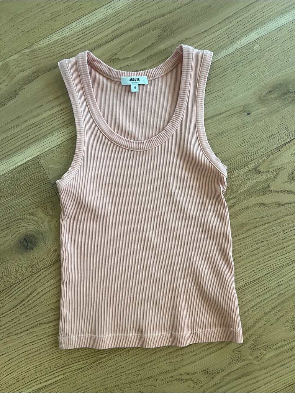 Agolde Peach Ribbed Tank Top